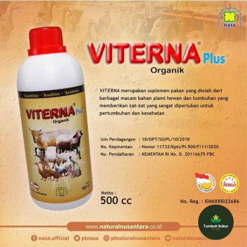 Viterna Nasa Vitamin Ternak Isi 500 cc Nutrisi Pakan Ternak Dan Perikanan, Penggemuk Hewan, Vitamin Hewan ,Original Produk Nasa